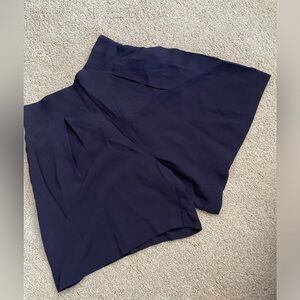 Navy Blue Vintage Wide-Leg Culottes Shorts